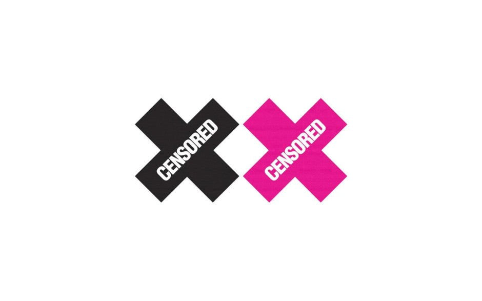 Peekaboo Fashionable Nipple Pasties Censored Black & Pink - - Fancy Dress Ups