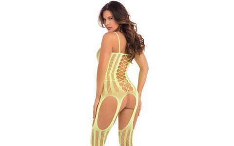 Pink Lipstick Fake News Womens Body Stocking One Size Yellow - Body Stockings