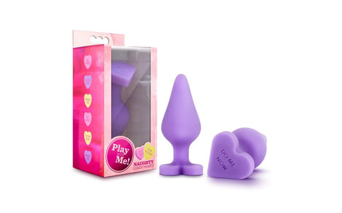 Play With Me Naughty Candy Heart Shaped Do Me Now Silicone Anal Plug - Butt Plugs