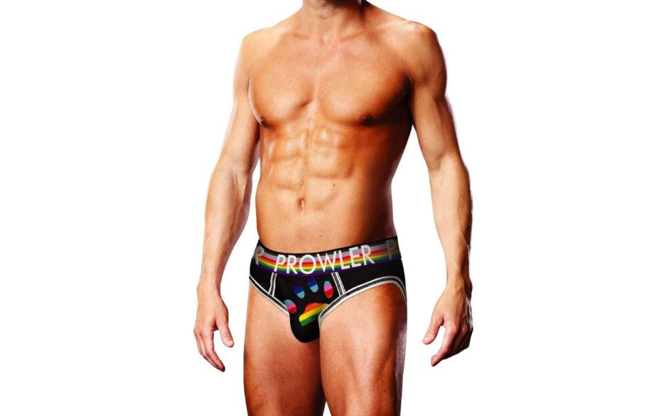 Prowler Oversized Paw Open Back Mens Brief Black - - Mens Briefs And Boxers