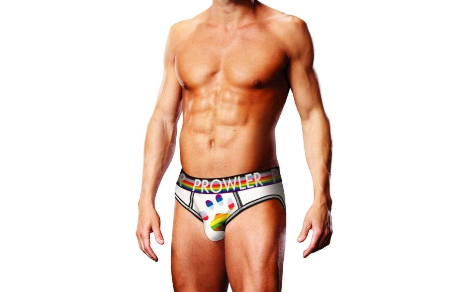 Prowler Oversized Paw Open Backless Mens Brief White - - Mens Briefs And Boxers