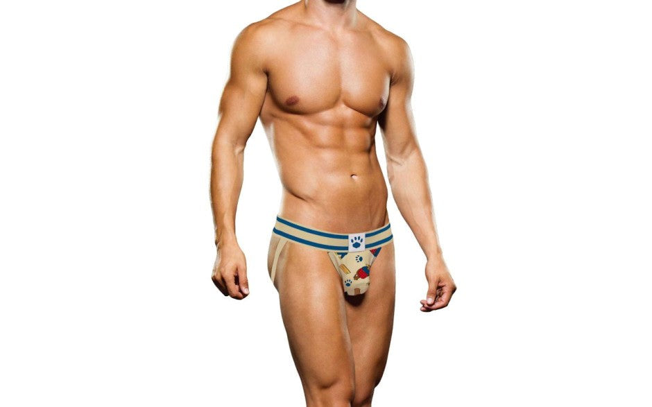 Prowler Lumberbear Mens Jock Strap Beige Blue - - Jocks and G-Strings