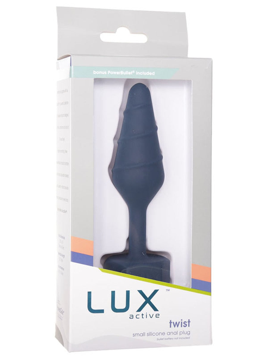 BMS Factory Lux Active Twist Silicone Anal Plug Blue - - Butt Plugs