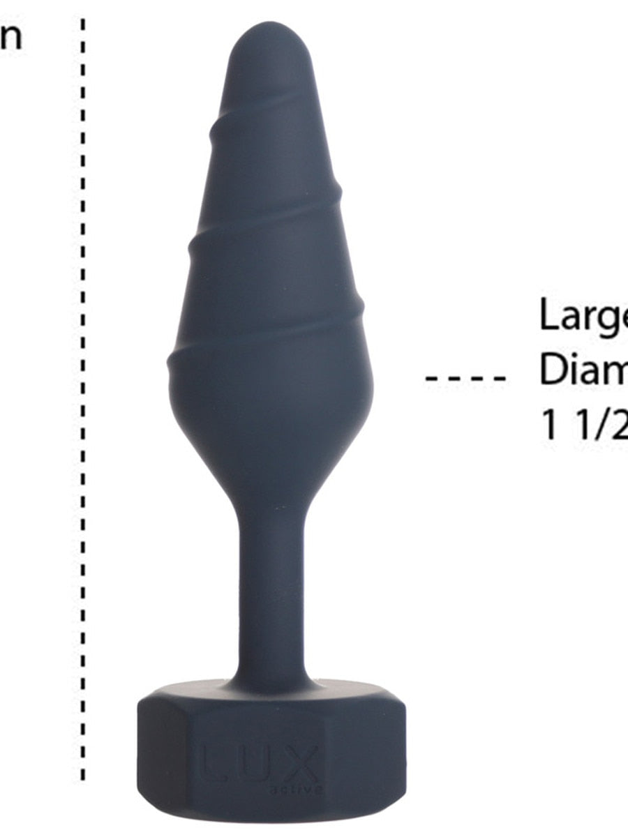 BMS Factory Lux Active Twist Silicone Anal Plug Blue - Large - Butt Plugs