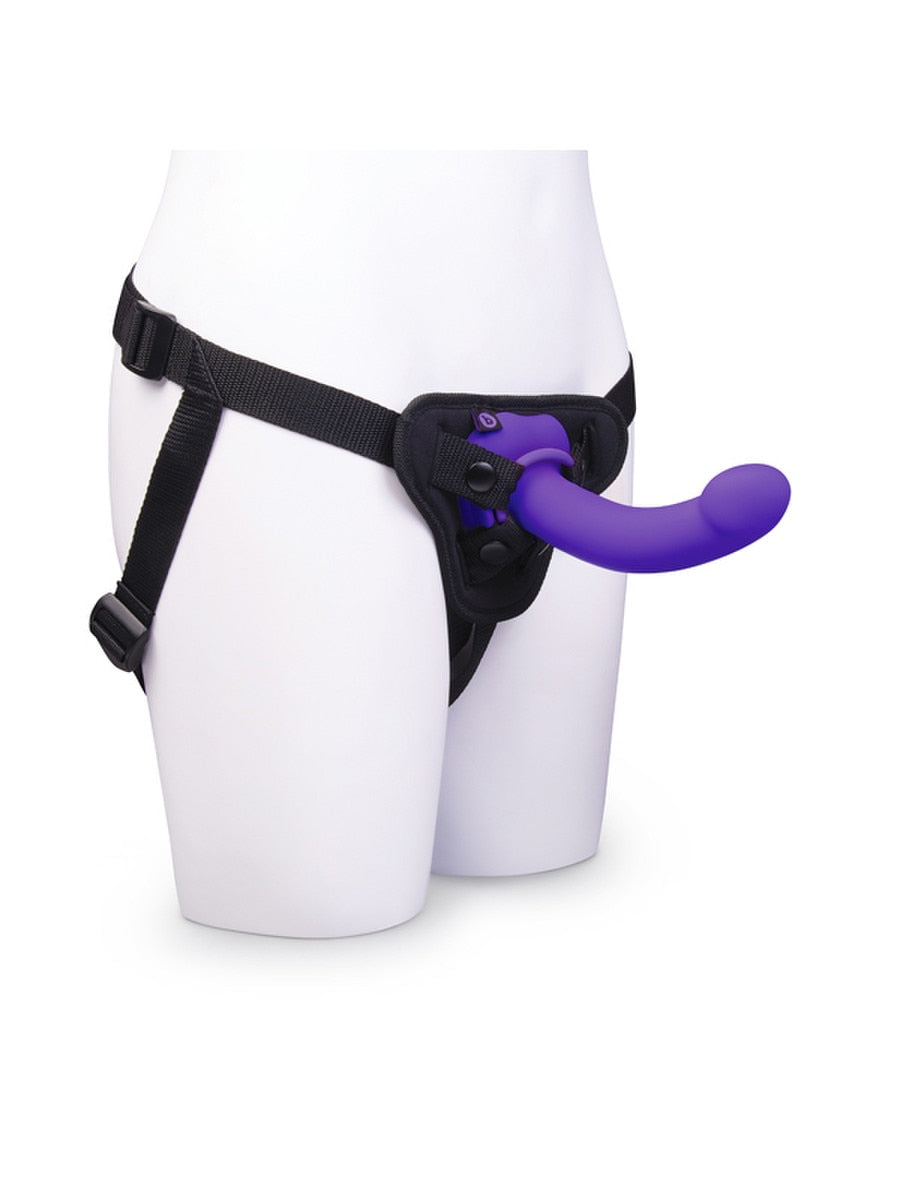 b-Vibe Vibrating Curved Silicone Dildo Strap-On Kit - Strap On Sextoys