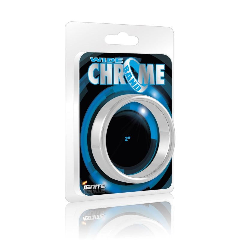 SI Novelties Wide Band Chrome Mens Metal Cock Rings - - Cock Rings
