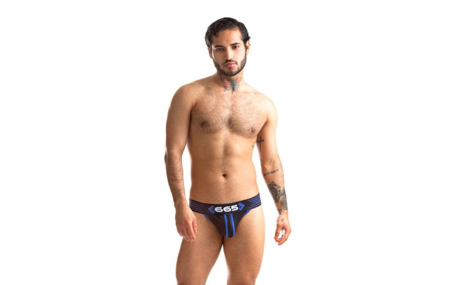 Sport Fucker Rally Mens Jock Strap Blue and Black - - Jocks and G-Strings