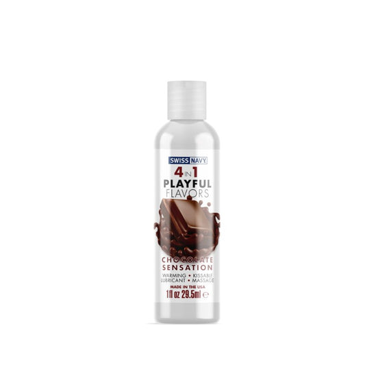 Swiss Navy Playful Flavours 4 In 1 Chocolate Sensation Waterbased Lubricant - Water Based Lubes