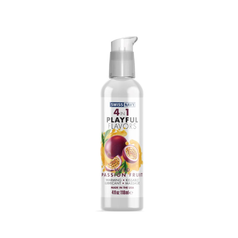 Swiss Navy Playful Flavours 4 In 1 Wild Passion Fruit Lonb Lasting Adult Lubricant - - Water Based Lubes