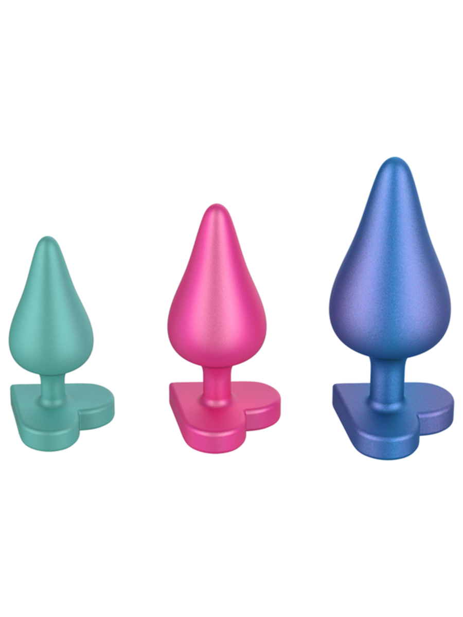 Love Honey Romp Luster Silicone Butt Plugs Set - Butt Plugs