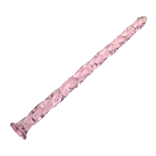 BDStyle Threaded Pink Glass Mens Urethral Plug - Urethral Sounds