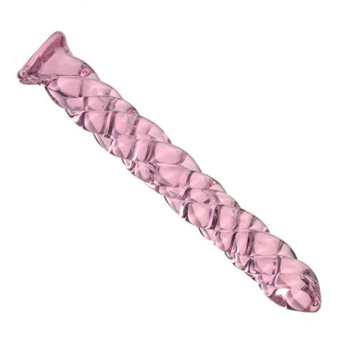 BDStyle Threaded Pink Glass Mens Urethral Plug - Urethral Sounds