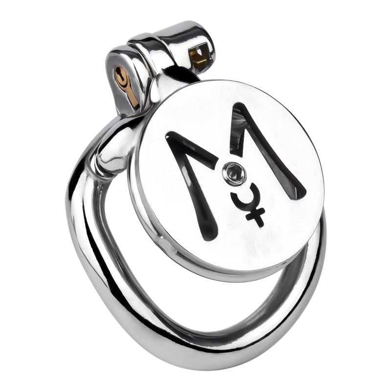 BDStyle M Flat Metal Male Chastity Device Inverted - - Male Chastity