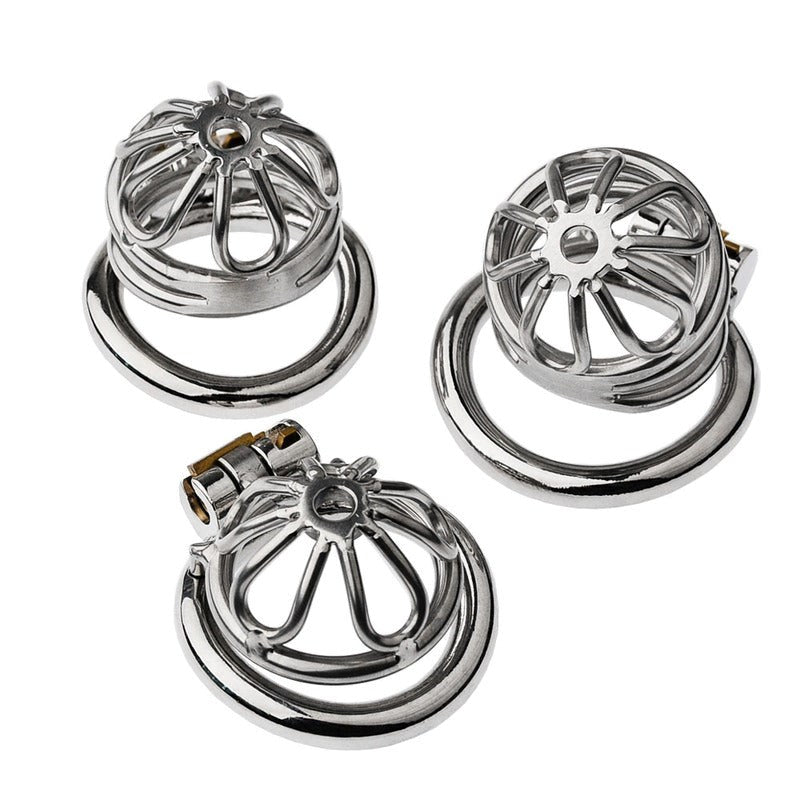 BDStyle Large Bent Ring Petal Metal Mens Chastity Cage - - Male Chastity