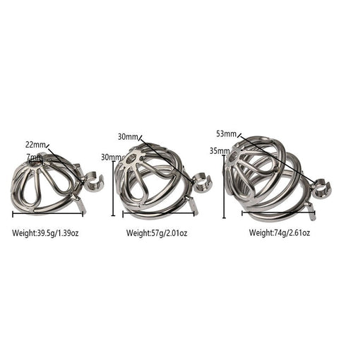 BDStyle Petal Metal Chastity Cage With Small Bent Ring - Male Chastity