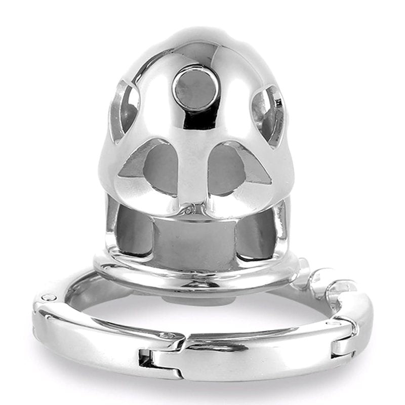 BDStyle Adjustable Ring and Invisible Vertical Lock Cock Cage - Male Chastity