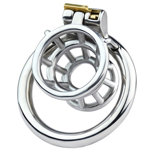 BDStyle Stuck In Male Chastity Cage With Flat Ring - Male Chastity