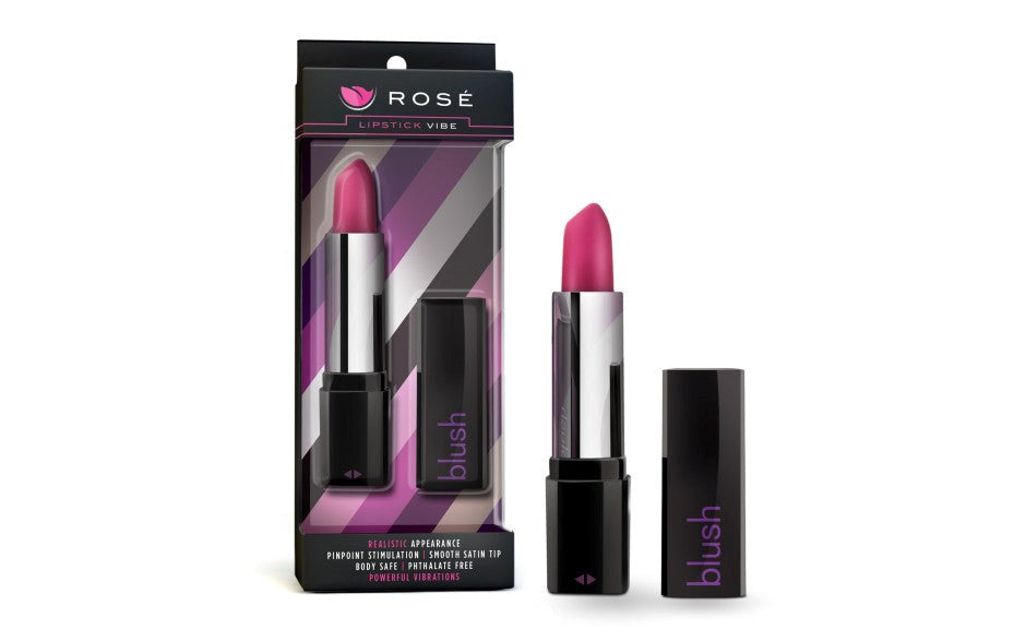 Rose Lipstick Mini & Slim Vibrator Black - Mini & Slim Vibrators