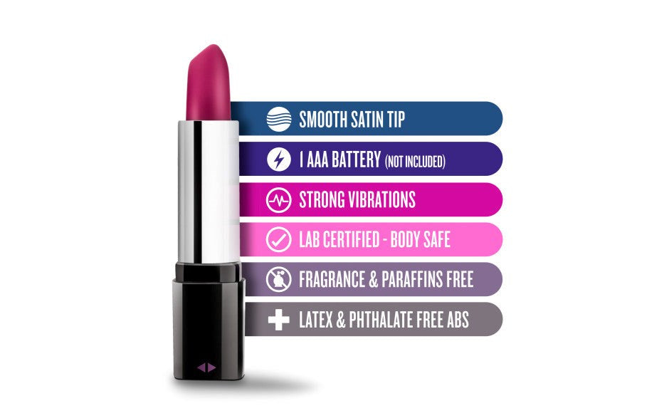 Rose Lipstick Mini & Slim Vibrator Black - Mini & Slim Vibrators