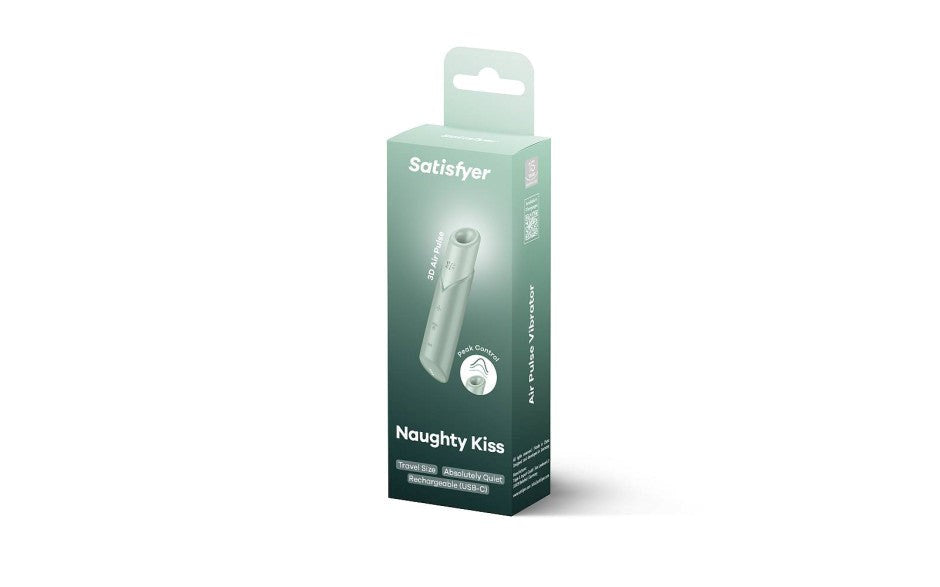 Satisfyer Naughty Kiss Rechargeable Air Pulse Clitoral Massager - Clit Ticklers and Pulsators