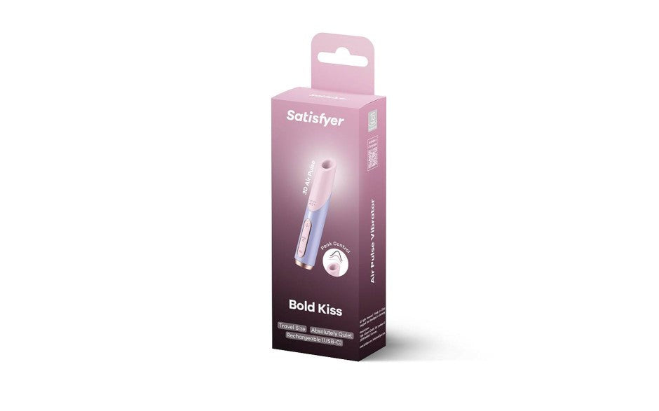 Satisfyer Bold Kiss Travel Size Air Pulse Clitoral Sex Toy - Clit Ticklers and Pulsators