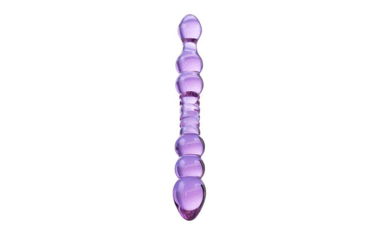 Sexus Unisex Dobule Ender Glass Dildo 22.8cm Mauve - Glass Sex Toys