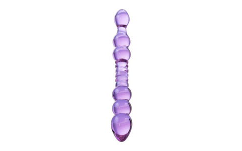 Sexus Unisex Dobule Ender Glass Dildo 22.8cm Mauve - Glass Sex Toys