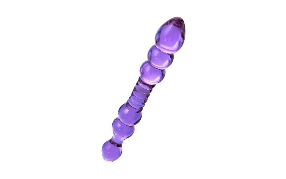 Sexus Unisex Dobule Ender Glass Dildo 22.8cm Mauve - - Glass Sex Toys