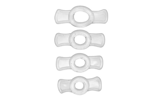 Size Matters Endurance 4 Piece Penis Ring Set Clear - Cock Ring Sets