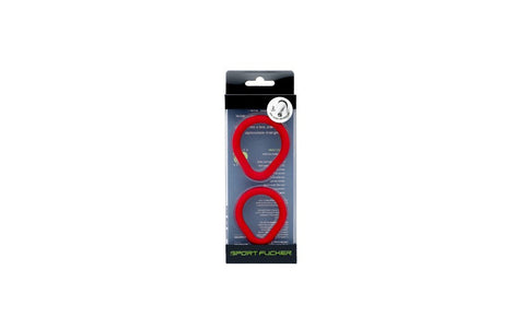 Sport Fucker 2 Pack Epic Hard On Silicone Cock Rings Kit Red - Cock Ring Sets