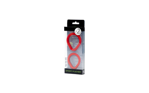 Sport Fucker 2 Pack Epic Hard On Silicone Cock Rings Kit Red - Cock Ring Sets