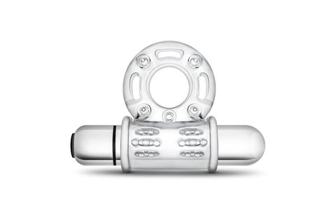 Stay Hard 10 Function Vibrating Mega Bull Penis Ring Clear - Vibrating Cock Rings