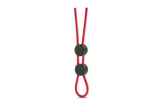 Stay Hard Silicone Double Loop Lasso Style Cock Ring Red - Cock Rings