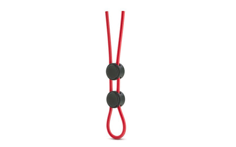 Stay Hard Silicone Double Loop Lasso Style Cock Ring Red - Cock Rings