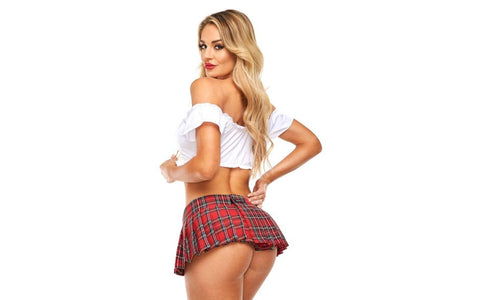 Teachers Pet Sexy School Girl Tie Top Costume White - Fancy Dress Ups