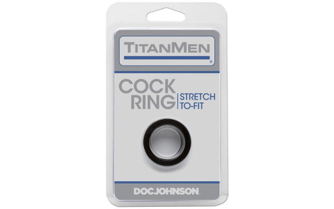 Titanmen Extra Thick Stretchy Cock Ring Black - Stretchy Cock Rings