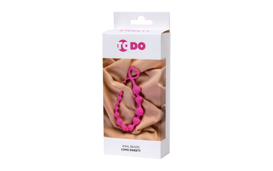 ToDo Sweety Long Silicone Anal Chain 18.5cm Pink - Anal Beads and Balls