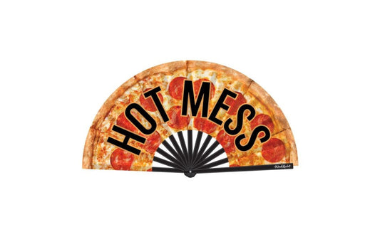 Wood Rocket Hot Mess Large Sized Folding Hand Fan - Party Gifts and Novelties