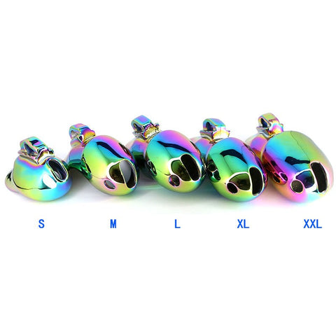 BDStyle Rainbow Male Metal Chastity Cage HTV3 Small - Male Chastity