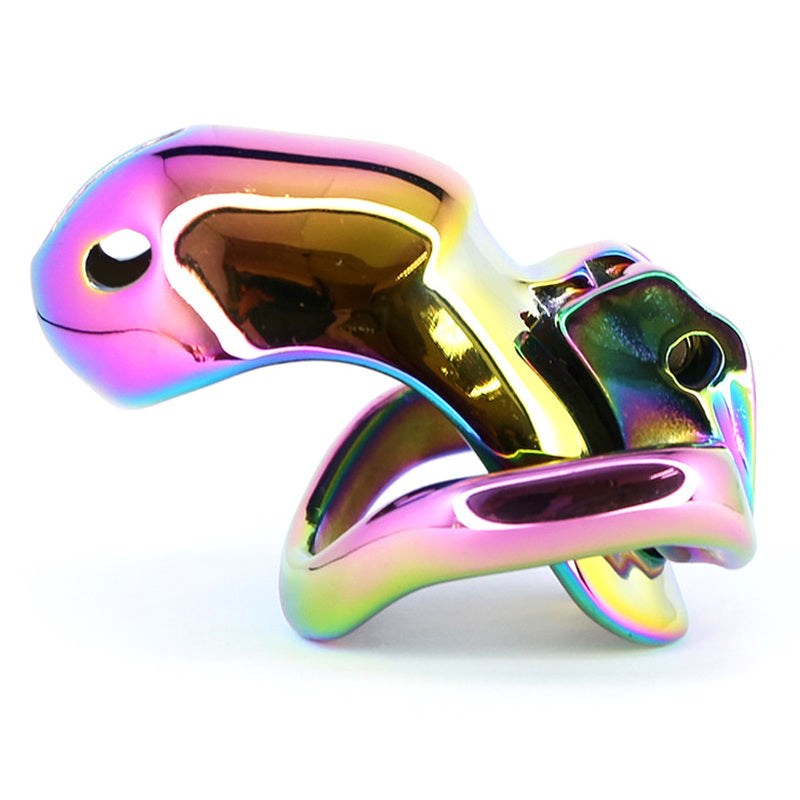 BDStyle Rainbow Male Metal Chastity Cage HTV3 Medium - - Male Chastity