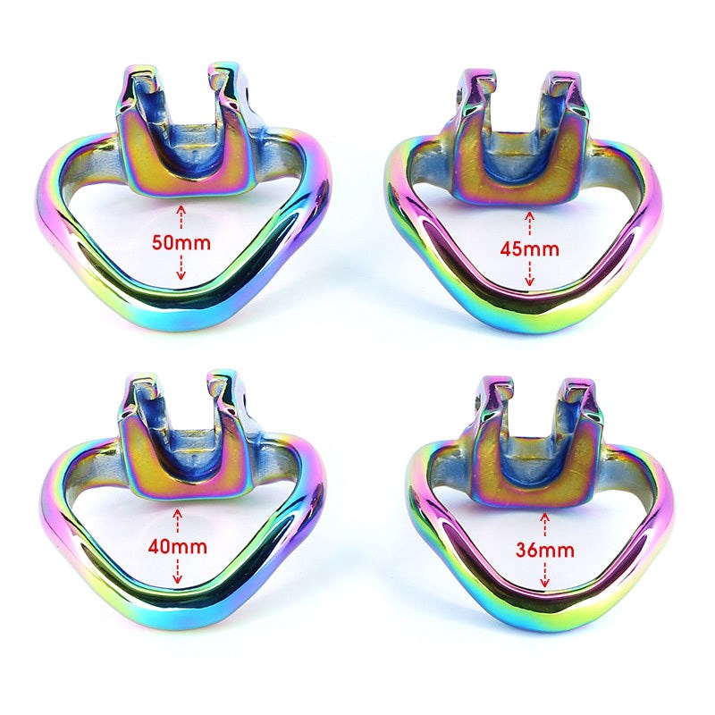 BDStyle Rainbow Male Metal Chastity Cage HTV3 XL - - Male Chastity