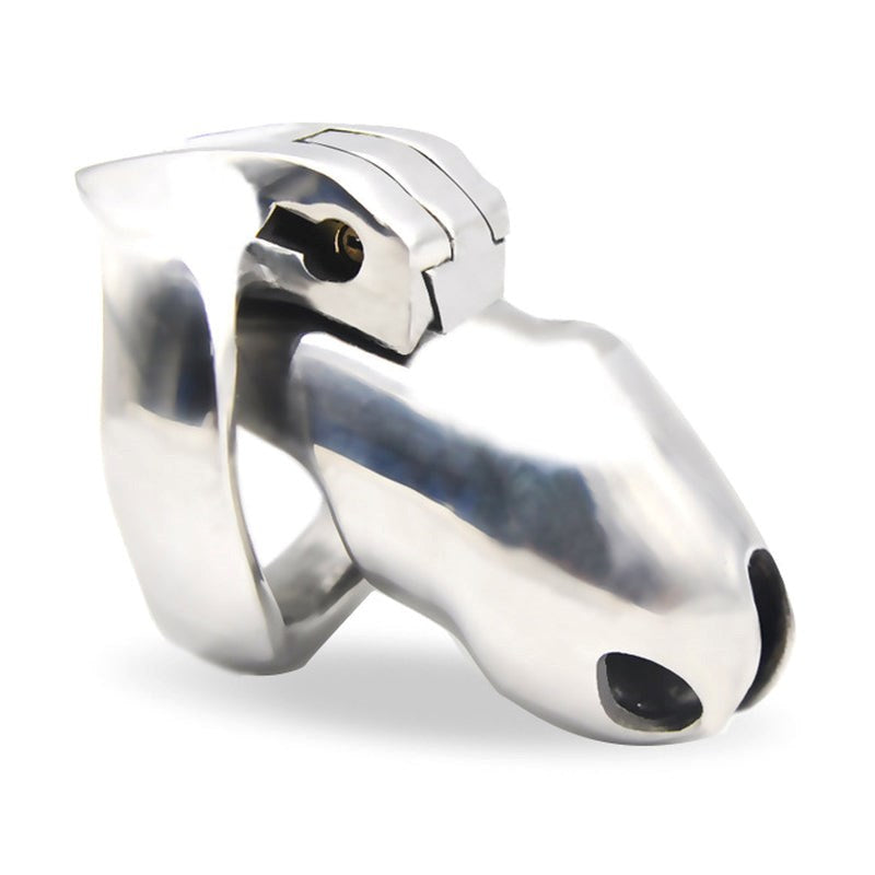 BDStyle Stainless Steel Mens Metal Chastity Cage HTV3 Medium - - Male Chastity