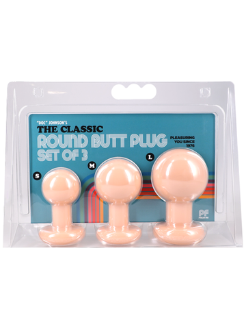 Doc Johnson The Classic Round 3 Piece Butt Plug Set