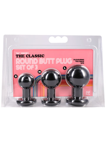 Doc Johnson The Classic Round 3 Piece Butt Plug Set
