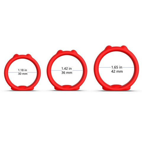 BDStyle Cat Silicone Cock Ring Set - Cock Ring Sets