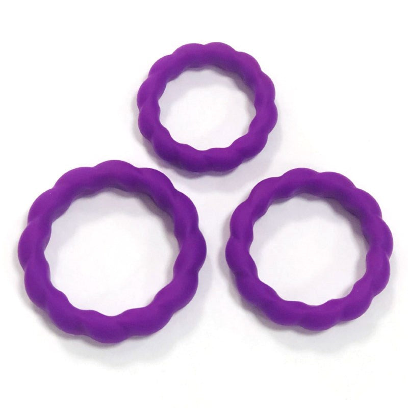 BDStyle Delay Lock Ejaculation Mens Cock Ring Set - - Stretchy Cock Rings