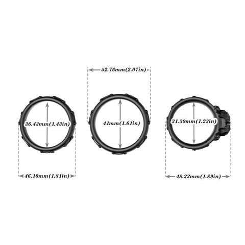 BDStyle Gothic Style Skeleton 3 Piece Cock Ring Set - Cock Ring Sets