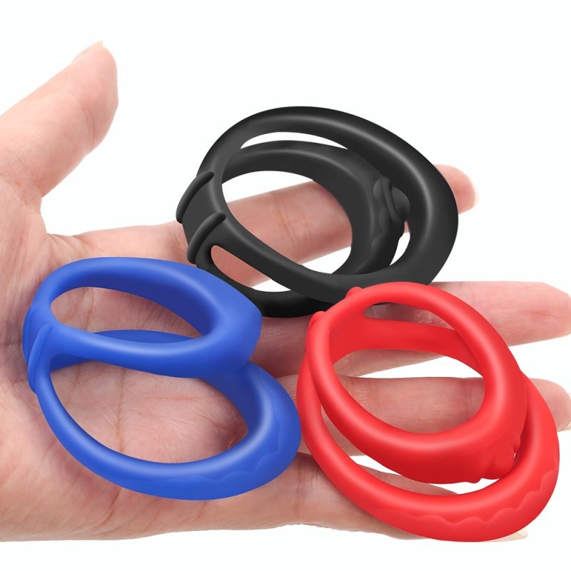 BDStyle Double Soft Ring Delay Silicone Cock Ring - - Stretchy Cock Rings