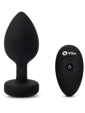 B Vibe Vibrating Jewel Butt Plug XXL Black - Butt Plugs