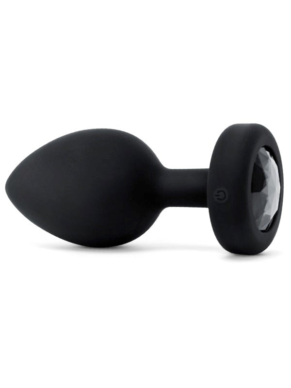 B Vibe Vibrating Jewel Butt Plug XXL Black - - Butt Plugs